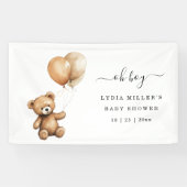 Banderoles Ours en peluche Ballons baby shower neutre (Horizontal)