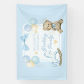 Banderoles Ours En Teddy Et Cheval Rocheux (Verticale)