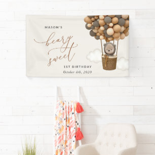 Banderoles Ours mignon, Ballons Brown, Bienvenue pour le prem