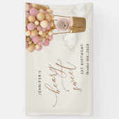 Banderoles Ours mignon, Ballons roses, Bienvenue pour le prem (Vertical)