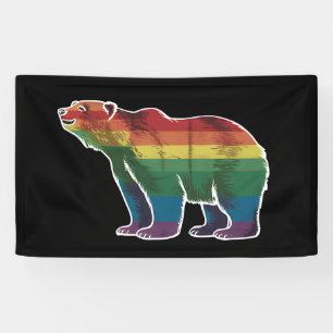 Banderoles Ours Polaire Rétro Arc-en-Ciel Lesbienne LGBT Gay 