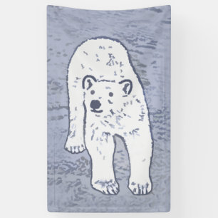 Banderoles Ours polaire sur la peinture sur glace - Art origi