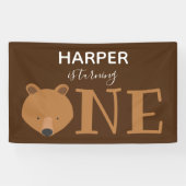 Banderoles Ours Tourne un animal Premier anniversaire (Horizontal)