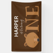 Banderoles Ours Tourne un animal Premier anniversaire (Vertical)