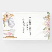 Banderoles Outils de cuisson à l'aquarelle du chef pâtissier  (Horizontal)