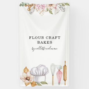 Banderoles Outils de cuisson à l'aquarelle du chef pâtissier