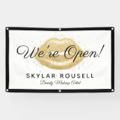 Banderoles Ouvert Pour Business Gold Parties scintillant Lips (Horizontal)