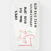 Banderoles Ouverture des heures Propre Logo d'affaires (Vertical)