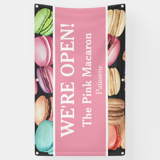 Banderoles Ouverture pour les entreprises | Macaron Patisseri (Vertical)