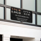 Banderoles Ouvrir maintenant Logo d'entreprise Noir extérieur (Bâtiment extérieur)