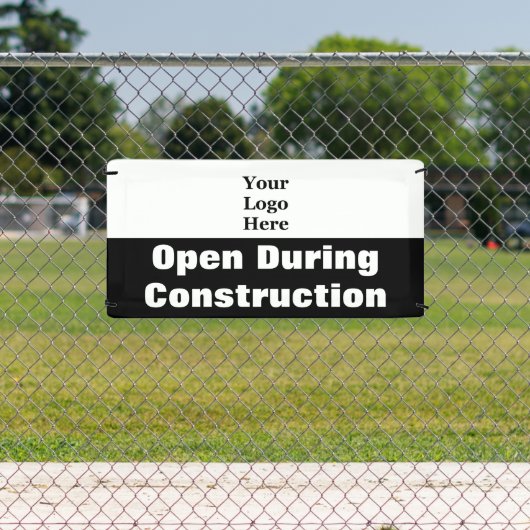 Banderoles Ouvrir pendant la construction Noir et blanc Votre (Insitu)