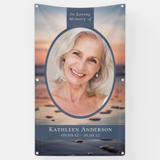 Banderoles Oval Photo Ocean Memorial Grave Couverture (Vertical)