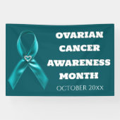 Banderoles Ovarian Cancer Awareness teal ribbon cervical (Horizontal)