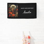 Banderoles Owl at Night with a Full Moon Birthday (Insitu)