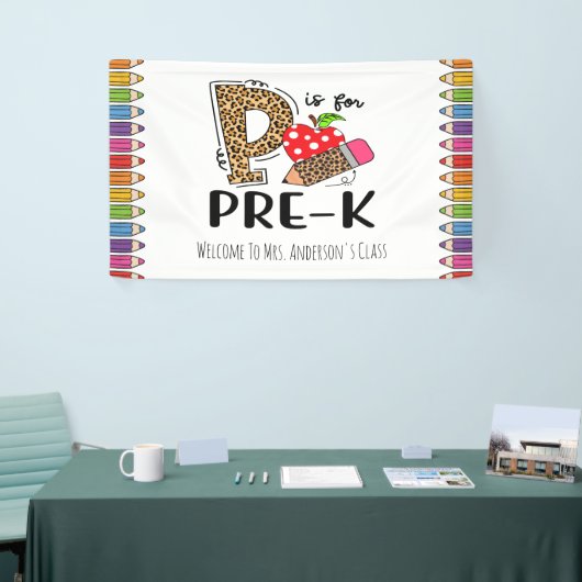 Banderoles P est pour PRE-K Retour à l'école Accueil (Salon professionnel)