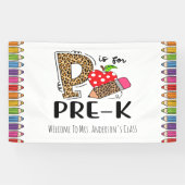 Banderoles P est pour PRE-K Retour à l'école Accueil (Horizontal)