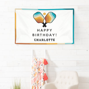 Banderoles Pagaie de Pickleball Retro et fête d'anniversaire