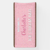 Banderoles Paillettes et glace rose  (Verticale)