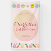 Banderoles Painted Egg Soft Pink Kids Birthday Welcome Banner (Vertical)
