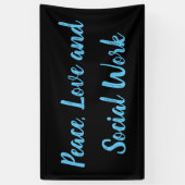 Banderoles Paix, amour et travail social (Vertical)