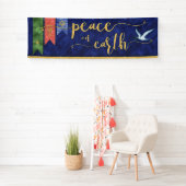 Banderoles Paix d'aquarelle multidénominative sur Terre (En situation)