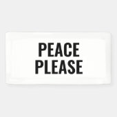 Banderoles Paix s'il vous plaît, texte blanc et noir contre l (Horizontal)