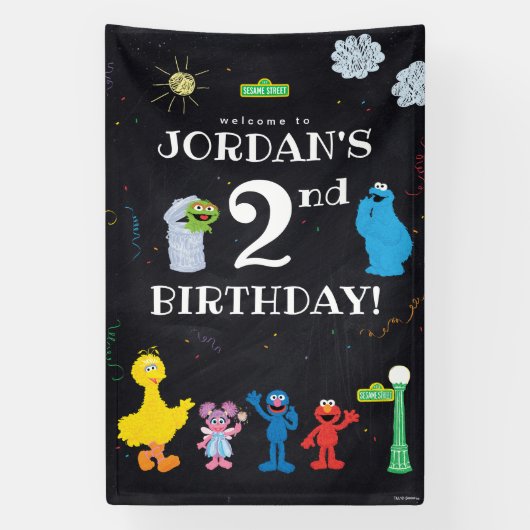 Banderoles Pal de rue Sésame | Accueil du 2e anniversaire (Verticale)