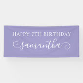 Banderoles Pale Purple Happy 7th Birthday mignon Curl Nom (Horizontal)