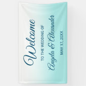 Banderoles Pale Turquoise et Blanc Ombre Mariage (Vertical)