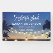 Banderoles Palm Beach String Lights Congrats Graduation Party (Horizontal)