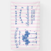 Banderoles Palm Springs avant les bagues Blue Bachelorette (Vertical)