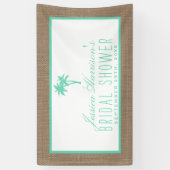 Banderoles Palm Tree Tropical Burlap Beach Fête des mariées (Vertical)