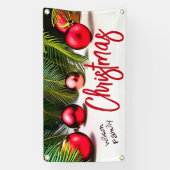 Banderoles Palmier de Noël Tropical Red Green Nom de famille (Verticale)