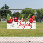 Banderoles Palmier de Noël Tropical Red Green Nom de famille (Insitu)