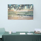 Banderoles Palmier Tropical Personnalisé Mariage Plage String (Salon professionnel)