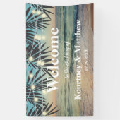 Banderoles Palmier Tropical Personnalisé Mariage Plage String (Vertical)