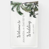 Banderoles Palmier tropical verdure Plage Mariage en toile de (Vertical)