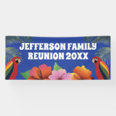 Banderoles Palmiers et perroquets tropicaux à la Réunion en f (Horizontal)