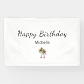 Banderoles Palmiers tropicaux Elégante plage Fête d'anniversa (Horizontal)