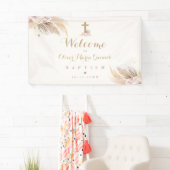 Banderoles Pampas Grass Baptême bohème Accueil personnalisé (En situation)