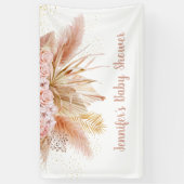 Banderoles Pampas Grass rose or Baby shower Floral (Vertical)