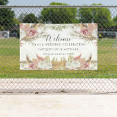 Banderoles Pampas Vert Blush rose Plage Floral Mariage (En situation)