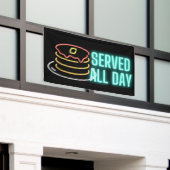Banderoles Pancakes Neon Servis Toute La Journée En Plein Air (Bâtiment extérieur)