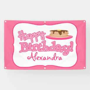 Banderoles Pancakes Pink Joyeux Anniversaire
