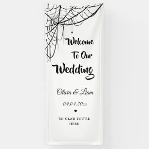 Banderoles Pancarte de bienvenue de mariage gothique Hallowee