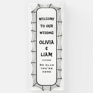 Banderoles Pancarte de bienvenue de mariage gothique Hallowee