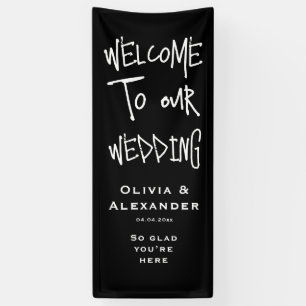Banderoles Pancarte de bienvenue de mariage Halloween noir go