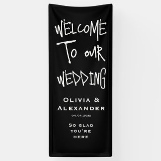 Banderoles Pancarte de bienvenue de mariage Halloween noir go
