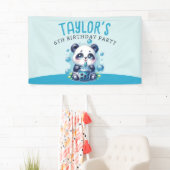 Banderoles Panda Boire Bleu Boba Bubble Thé fête d'anniversai (En situation)