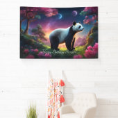 Banderoles Panda dans un jardin fantastique (Insitu)